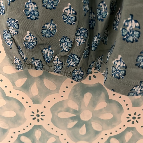 Lucky brand peasant boho top - green multi - Picture 3 of 5